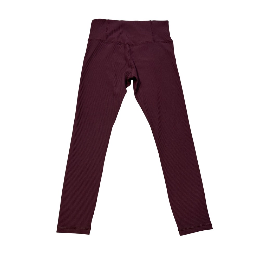Athleta Elation Rib Tight Leggings Women's Burgundy High Rise Yoga Activewear - Picture 5 of 7